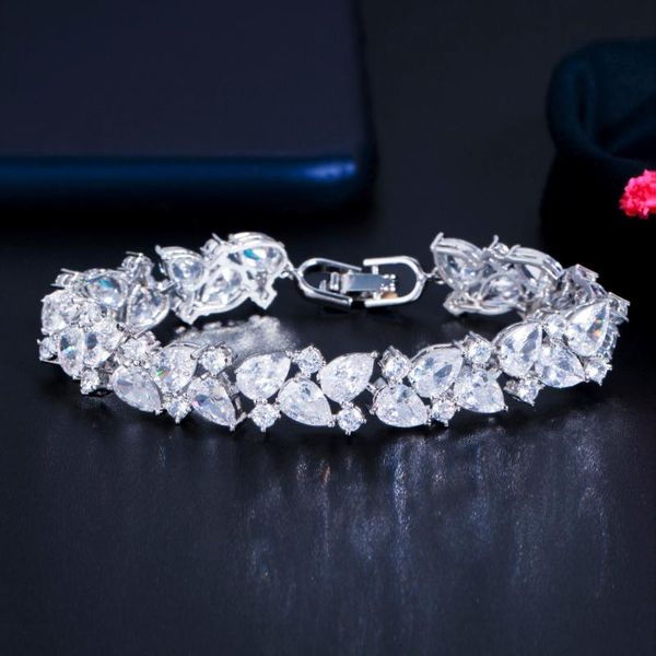 link, chain threegraces dazzling white cubic zirconia silver color geometric link bracelets bangles for women wedding jewelry br170, Black
link, chain threegraces dazzling white cubic zirconia silver color geometric link bracelets bangles for women wedding jewelry br170, Black