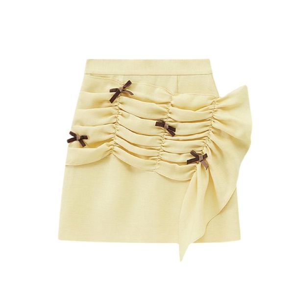 skirts 2021 chic folds bow design mini skirt summer solid high waist mujer faldas simple slim a-line woman short, Black
skirts 2021 chic folds bow design mini skirt summer solid high waist mujer faldas simple slim a-line woman short, Black