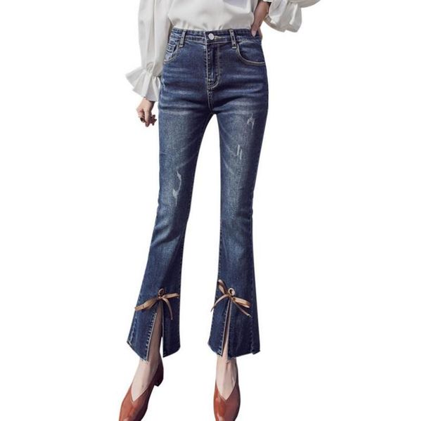 women's jeans fashion slit spring light blue girl high waist pants brand style washed trousers flare pannts gx54
women's jeans fashion slit spring light blue girl high waist pants brand style washed trousers flare pannts gx54
