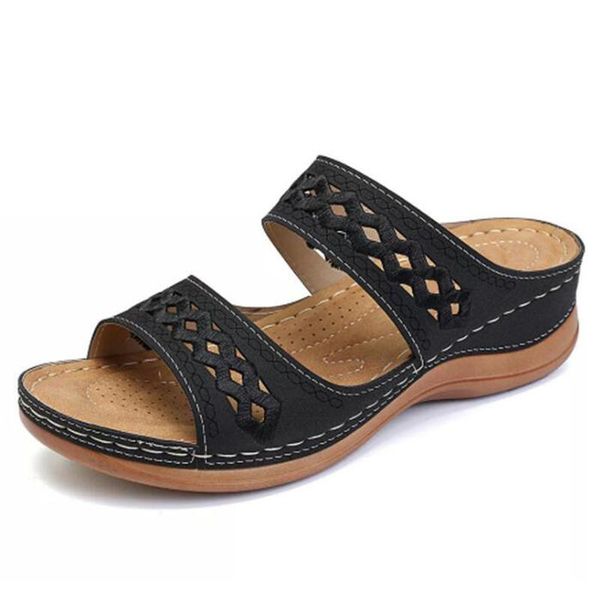 slippers summer women sandals fashion retro sewing thread casual low wedge heel beach open peep toe non-slip shoes s465, Black
slippers summer women sandals fashion retro sewing thread casual low wedge heel beach open peep toe non-slip shoes s465, Black