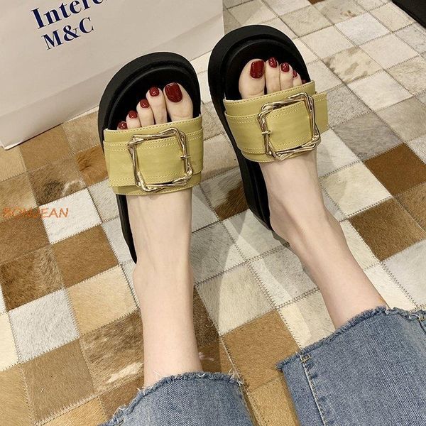summer women's slippers metal decoration thick soled ladies shoes peep-toe anti slip fashion comfortable, Black
summer women's slippers metal decoration thick soled ladies shoes peep-toe anti slip fashion comfortable, Black