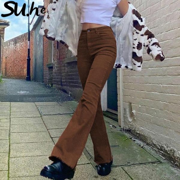 su.he fashion 2021 vintage streetwear harajuku stretch y2k women mom baggy jeans brown flare pants joggers cotton trousers women's, Blue
su.he fashion 2021 vintage streetwear harajuku stretch y2k women mom baggy jeans brown flare pants joggers cotton trousers women's, Blue
