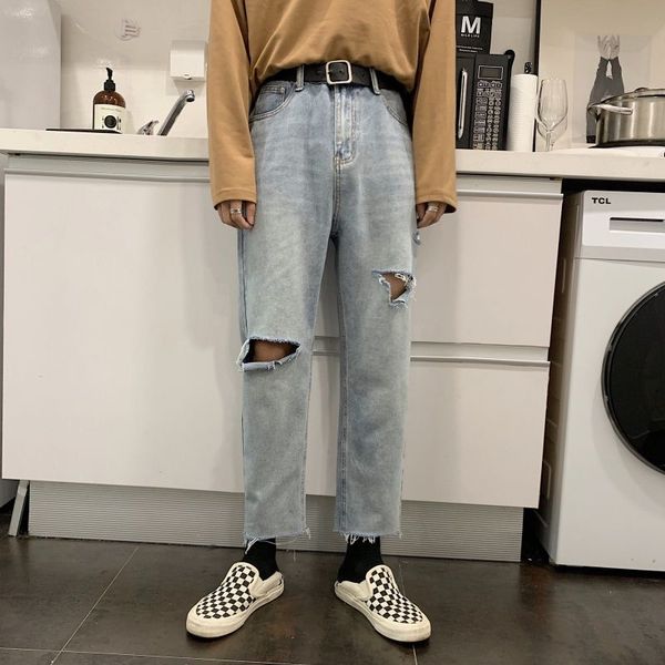 summer ripped jeans mens fashion retro casual hole jeans men streetwear korean loose hip-hop straight denim trousers mens s-xl, Blue
summer ripped jeans mens fashion retro casual hole jeans men streetwear korean loose hip-hop straight denim trousers mens s-xl, Blue