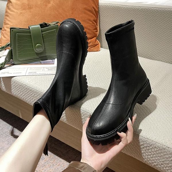 boots round toe knee high autumn winter chunky heels shoes woman 2021 genuine leather party tight booties, Black
boots round toe knee high autumn winter chunky heels shoes woman 2021 genuine leather party tight booties, Black