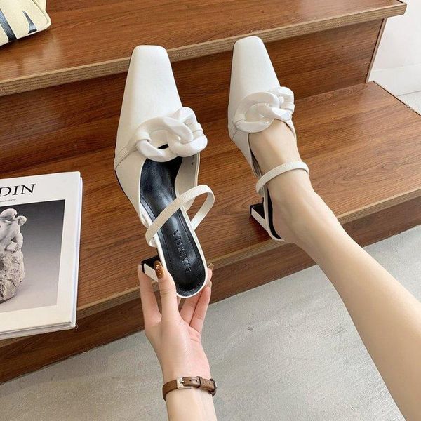 summer sandal women's mulles shoes slippers casual solid metal square heel zapatillas mujer casa sapatos femininos sandals, Black
summer sandal women's mulles shoes slippers casual solid metal square heel zapatillas mujer casa sapatos femininos sandals, Black