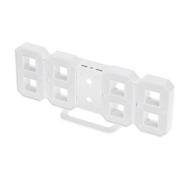 modern home wall clock timer 3d led digital (white) desk & table clocks
