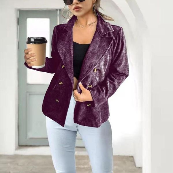 women's suits & blazers winter women blazer suit corduroy ropa de mujer double breasted office lady notched coat solid color leisure bu, White;black
women's suits & blazers winter women blazer suit corduroy ropa de mujer double breasted office lady notched coat solid color leisure bu, White;black