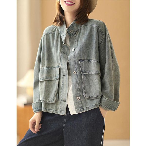 women's jackets spring autumn arts style women long sleeve loose short coats big pocket cotton denim casual single breaste v468, Black;brown
women's jackets spring autumn arts style women long sleeve loose short coats big pocket cotton denim casual single breaste v468, Black;brown