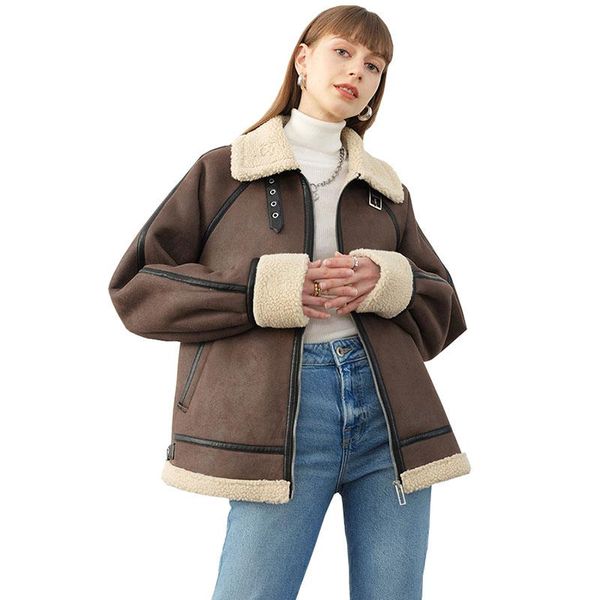 women's leather & faux 2021 fashion women winter jacket fur-integrated thick warm coat female autumn korean style loose plus fleece lad, Black
women's leather & faux 2021 fashion women winter jacket fur-integrated thick warm coat female autumn korean style loose plus fleece lad, Black