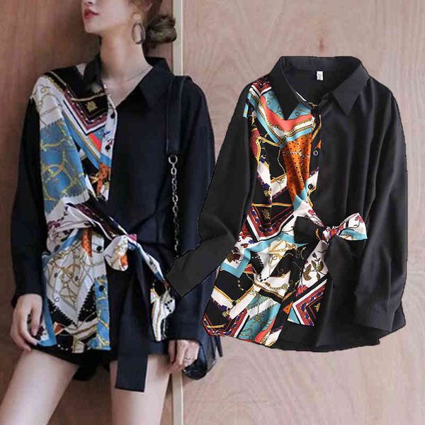summer women blouse patchwork graffiti printed long sleeve shirt office lady female loose thin single breasted 210422, White
summer women blouse patchwork graffiti printed long sleeve shirt office lady female loose thin single breasted 210422, White
