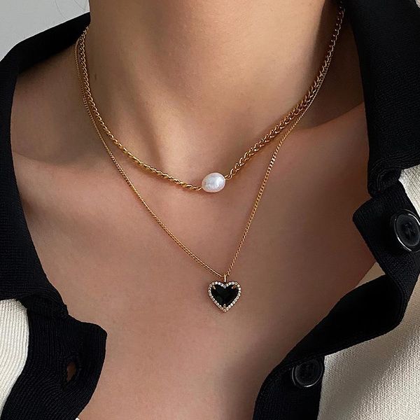 pendant necklaces origin summer statement double-layer love heart necklace for women gold metal chain imitation pearl jewelry, Silver
pendant necklaces origin summer statement double-layer love heart necklace for women gold metal chain imitation pearl jewelry, Silver