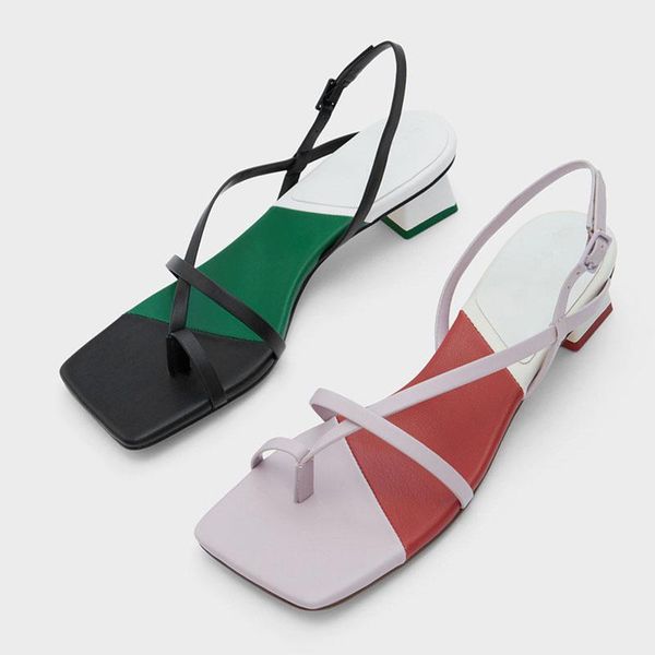 sandals 2021 fashion mix color women sandal shoes square low heel ladies slides summer narrow band elegant zapatillas mujer, Black 
sandals 2021 fashion mix color women sandal shoes square low heel ladies slides summer narrow band elegant zapatillas mujer, Black