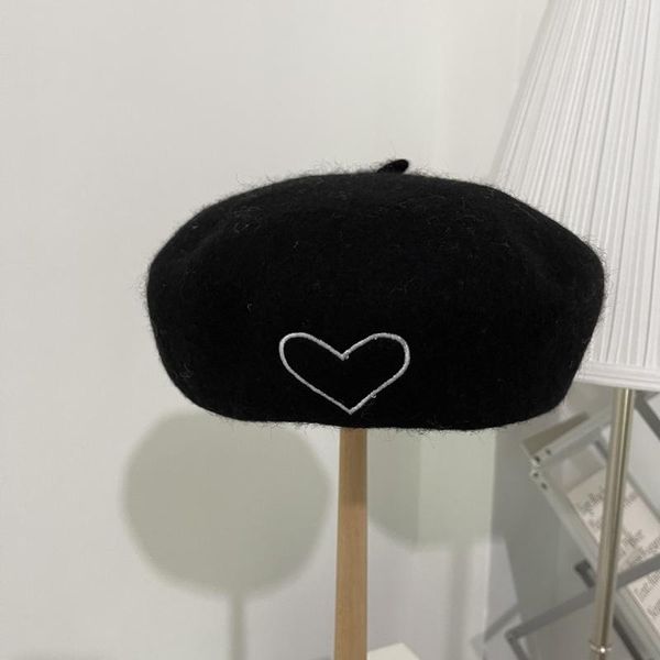 berets autumn winter beret hat female 2021 love embroidery wool painter hats for women black small pumpkin cap my2560, Blue;gray
berets autumn winter beret hat female 2021 love embroidery wool painter hats for women black small pumpkin cap my2560, Blue;gray
