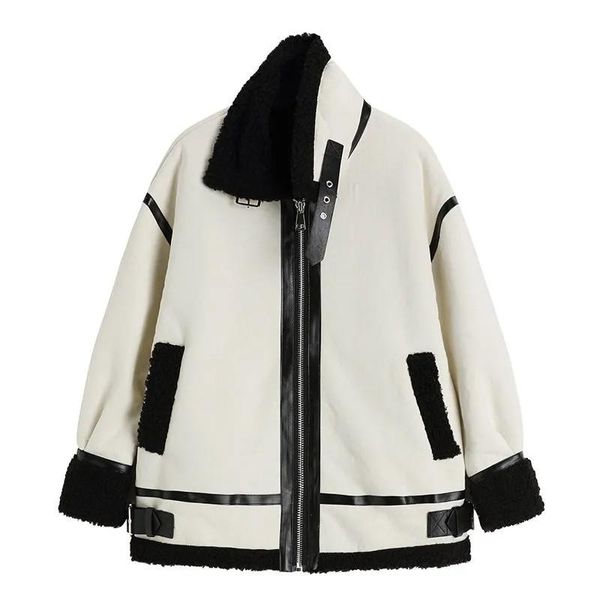 women's wool & blends short winter loose skin hair one body all-match add velvet thick miss warm jacket imitate lamb coats, Black
women's wool & blends short winter loose skin hair one body all-match add velvet thick miss warm jacket imitate lamb coats, Black
