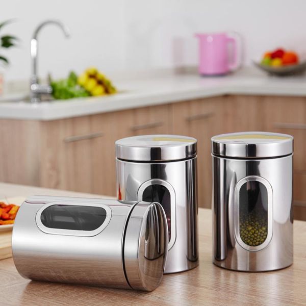 storage bottles & jars 3pcs/set kitchen food tank with lids grain container transparent view window stainless box
storage bottles & jars 3pcs/set kitchen food tank with lids grain container transparent view window stainless box