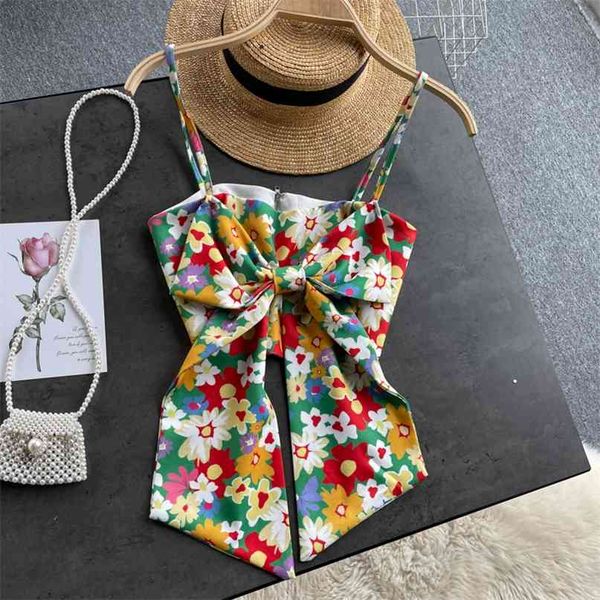 chic women fashion retro floral print bow tie short camis sleeveless crop ropa de mujer r710 210527, White
chic women fashion retro floral print bow tie short camis sleeveless crop ropa de mujer r710 210527, White