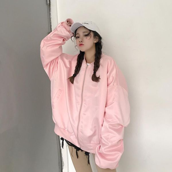 women's jackets autumn basic bomber jacket harajuku coat female size student windbreaker loose oversized large, Black;brown
women's jackets autumn basic bomber jacket harajuku coat female size student windbreaker loose oversized large, Black;brown