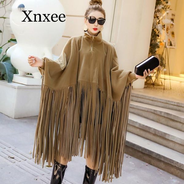 women's jackets stand collar street winter women overcoat streetwear batwing sleeve faux mink cashmere long tassel cloak coat, Black;brown
women's jackets stand collar street winter women overcoat streetwear batwing sleeve faux mink cashmere long tassel cloak coat, Black;brown