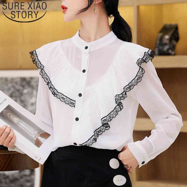 fashion womens and ladies long sleeve white shirt for women button chiffon blouse stand solid 6021 50 210415
fashion womens and ladies long sleeve white shirt for women button chiffon blouse stand solid 6021 50 210415