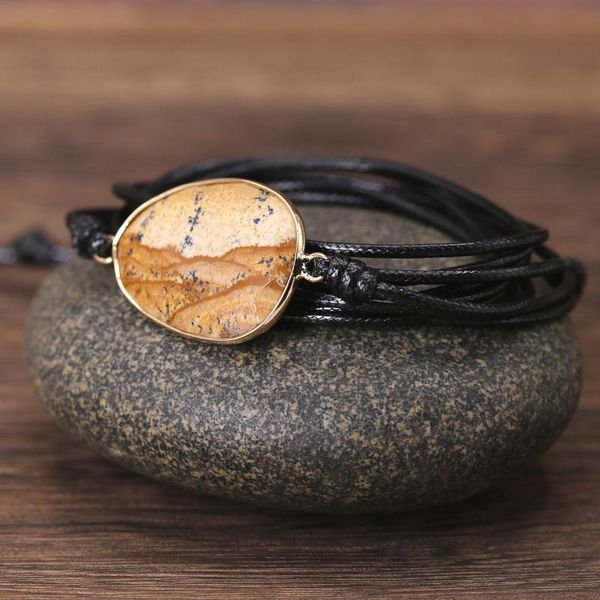 Rope Wrap Bracelet Natural Picture Stone Boho Long Friendship Unique Handmade Ethnic Bracelets Drop Tennis, Golden;silver
Rope Wrap Bracelet Natural Picture Stone Boho Long Friendship Unique Handmade Ethnic Bracelets Drop Tennis, Golden;silver