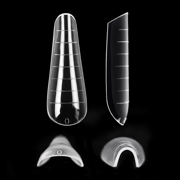 false nails 120pcs quick building clear dual forms tips gel mold nail system extension molds, Red;gold
false nails 120pcs quick building clear dual forms tips gel mold nail system extension molds, Red;gold