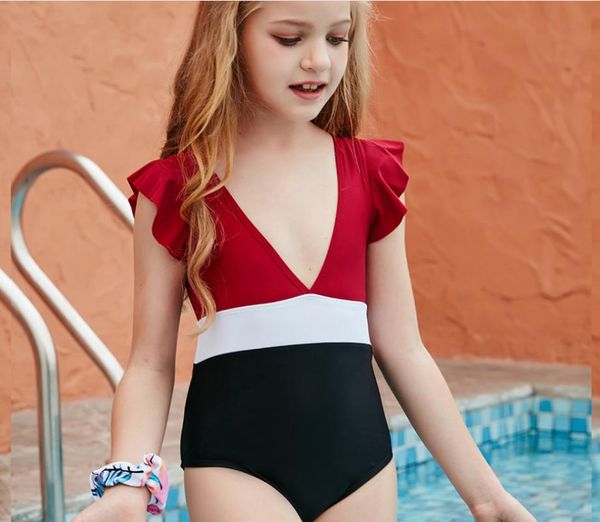 little girl swimming jumpsuit, flying short-sleeved deep v-neck and shorts patchwork one-piece swimsuit one-pieces, Black
little girl swimming jumpsuit, flying short-sleeved deep v-neck and shorts patchwork one-piece swimsuit one-pieces, Black