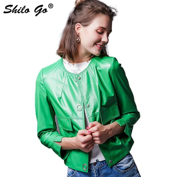 women's jackets shilo go leather jacket autumn fashion sheepskin genuine o neck round metal single breasted double front pocket, Black;brown
women's jackets shilo go leather jacket autumn fashion sheepskin genuine o neck round metal single breasted double front pocket, Black;brown