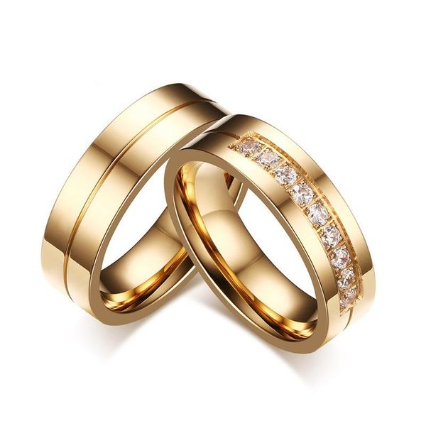 couple wedding zircon ring simple stainless steel gold-color rings for men and woman lover anniversary jewelry gifts, Slivery;golden
couple wedding zircon ring simple stainless steel gold-color rings for men and woman lover anniversary jewelry gifts, Slivery;golden