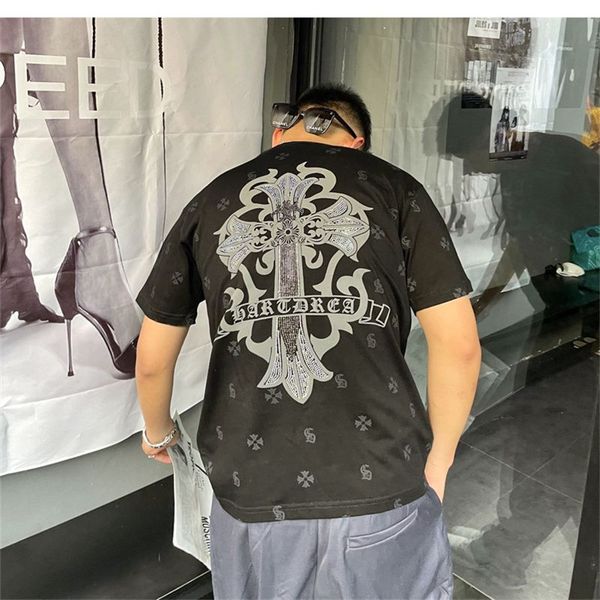 2021 fashion brand new short t-shirt ch men's summer sanskrit cross ironing round neck loose half sleeve base, White;black
2021 fashion brand new short t-shirt ch men's summer sanskrit cross ironing round neck loose half sleeve base, White;black