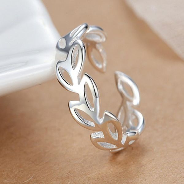 cluster rings 925 sterling silver leaf for women girls adjustable ring birthday jewelry accessories anillos jz543, Golden;silver
cluster rings 925 sterling silver leaf for women girls adjustable ring birthday jewelry accessories anillos jz543, Golden;silver