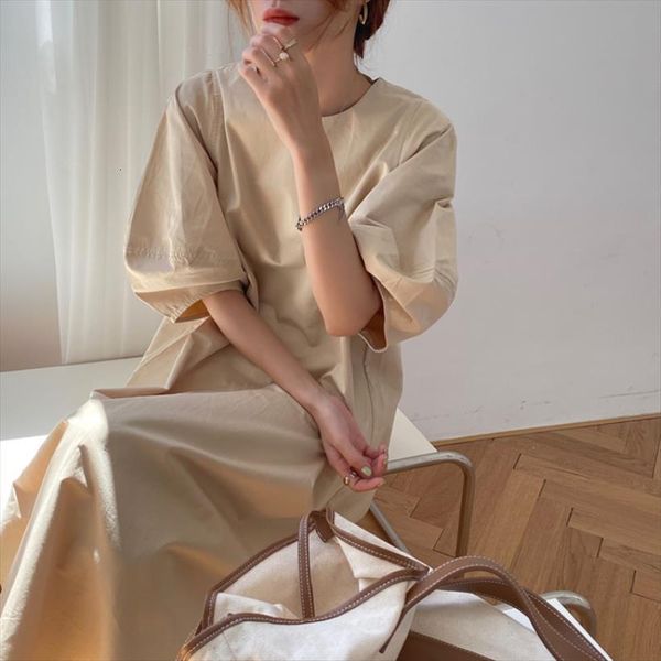 summer beige long simple womens dresses vintage puff sleeve loose waist pullover maxi sundress, Black;gray
summer beige long simple womens dresses vintage puff sleeve loose waist pullover maxi sundress, Black;gray