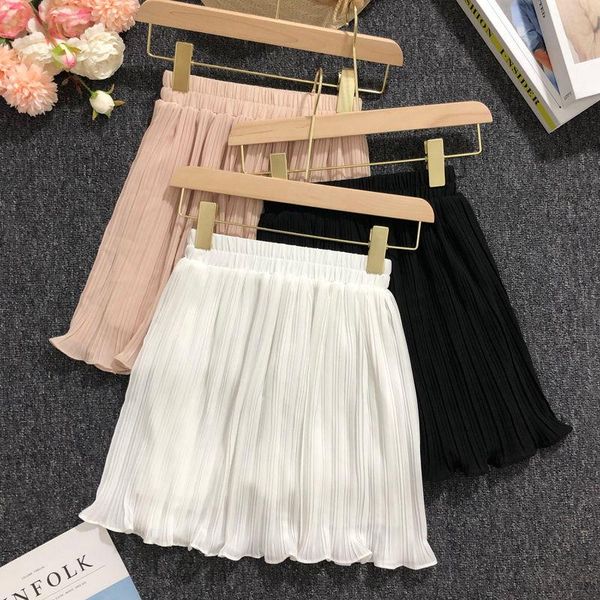 skirts pleated skirt women's summer pure color super fairy light proof chiffon, Black
skirts pleated skirt women's summer pure color super fairy light proof chiffon, Black