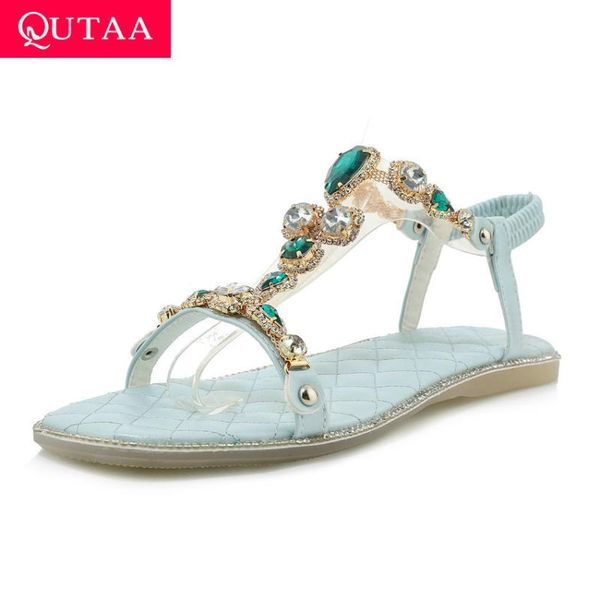 crystal t-strap elastic band women shoes pu leather fashion sandals summer open-toed ladies flats big size 34-43, Black
crystal t-strap elastic band women shoes pu leather fashion sandals summer open-toed ladies flats big size 34-43, Black