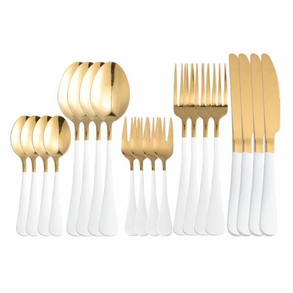 flatware sets 20pcs white gold stainless steel cutlery tableware set travel dinnerware dinner forks knives spoons silverware
flatware sets 20pcs white gold stainless steel cutlery tableware set travel dinnerware dinner forks knives spoons silverware