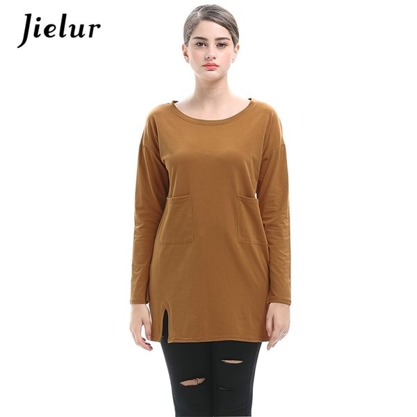 long-sleeved o-neck fashion women t-shirt solid color loose split female t-shirts pockets black camel -xxl 210426, White
long-sleeved o-neck fashion women t-shirt solid color loose split female t-shirts pockets black camel -xxl 210426, White