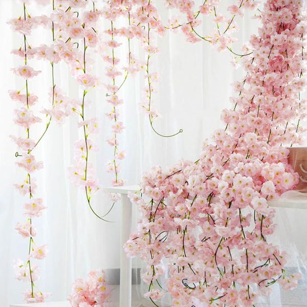 decorative flowers & wreaths 180cm artificial flower wall garland hanging plants rattan faux cherry blossom vine for party wedding decor
decorative flowers & wreaths 180cm artificial flower wall garland hanging plants rattan faux cherry blossom vine for party wedding decor