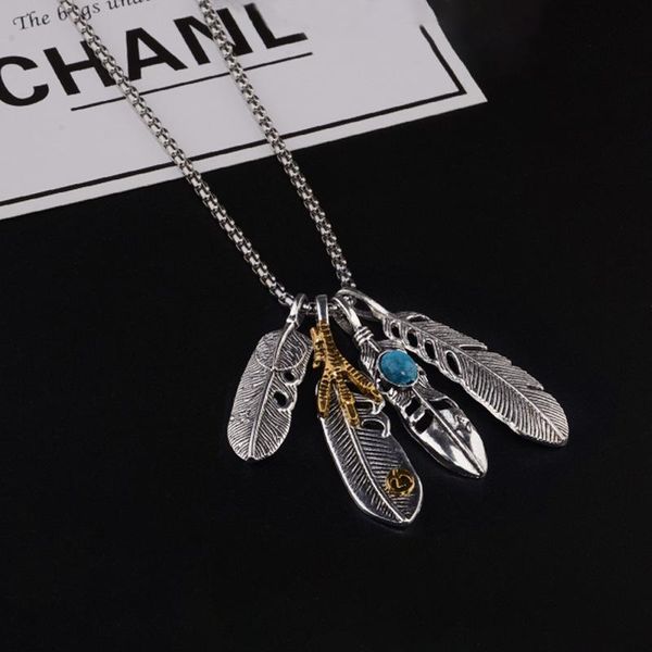 pendant necklaces vintage leaf eagle claw feather men's fashion necklace bohemian and women's jewelry, Silver
pendant necklaces vintage leaf eagle claw feather men's fashion necklace bohemian and women's jewelry, Silver