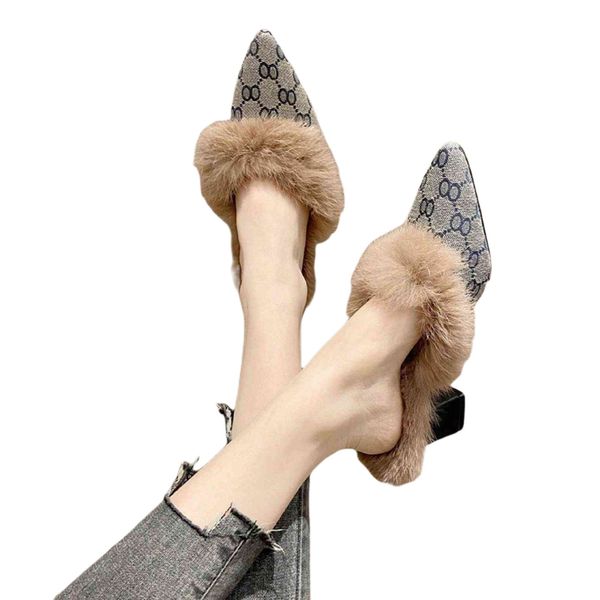 women's formal shoes thick heel baotou half slipper pointed fitting room in autumn and winter 2021 maomao fashion versatile women', Black
women's formal shoes thick heel baotou half slipper pointed fitting room in autumn and winter 2021 maomao fashion versatile women', Black