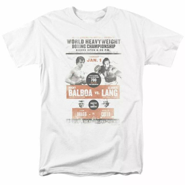 rocky vs clubber poster t shirt mens licensed boxing movie tee balboa white, White;black
rocky vs clubber poster t shirt mens licensed boxing movie tee balboa white, White;black