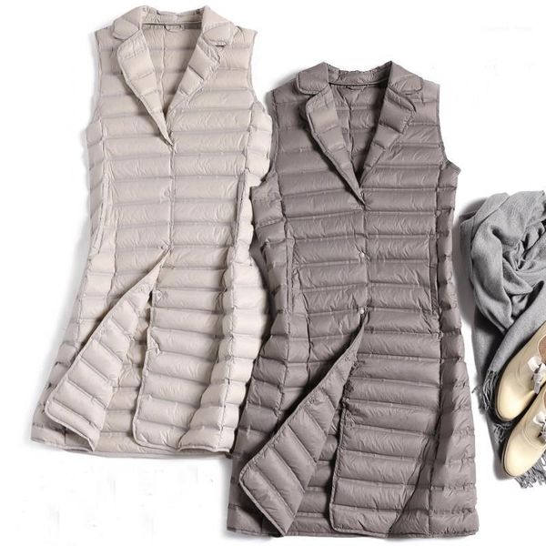 suit collar white duck down vest 2021 autumn winter women ultra light sleeveless waistcoat jacket ladies casual long tank parkas women', Black
suit collar white duck down vest 2021 autumn winter women ultra light sleeveless waistcoat jacket ladies casual long tank parkas women', Black