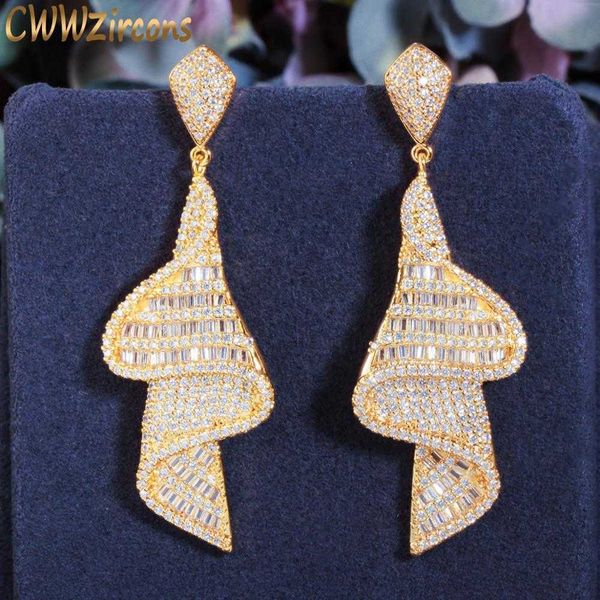 cwwzircons geometric sparkling fancy white cubic zirconia big long drop earrings women dubai gold color bridal jewelry cz803, Golden
cwwzircons geometric sparkling fancy white cubic zirconia big long drop earrings women dubai gold color bridal jewelry cz803, Golden