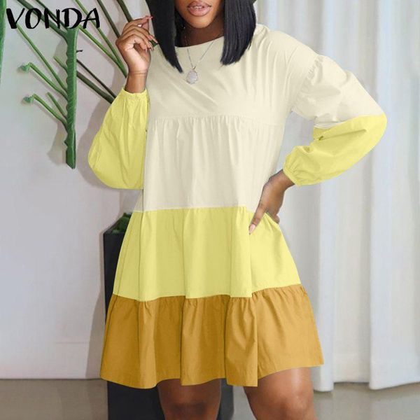 casual dresses women spring mini dress 2021 vonda vintage long sleeve ruffled bohemian sundress solid color party vestido femme robe, Black;gray
casual dresses women spring mini dress 2021 vonda vintage long sleeve ruffled bohemian sundress solid color party vestido femme robe, Black;gray