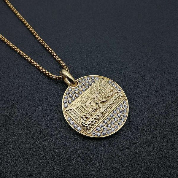 pendant necklaces hip hop stainless steel last supper necklace gold color iced out bling cz round chain for men father's day gift jewel, Silver
pendant necklaces hip hop stainless steel last supper necklace gold color iced out bling cz round chain for men father's day gift jewel, Silver