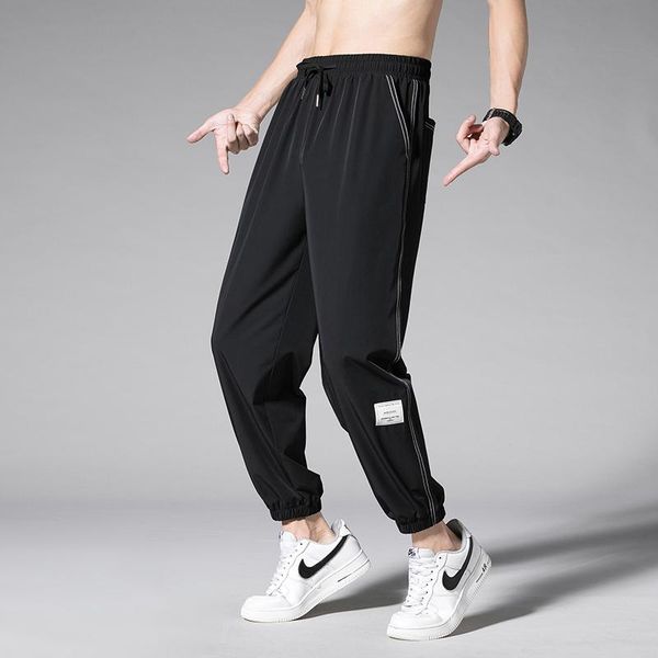 men's pants 2021 spring and summer joggers jogging sweatpants loose large size sports trousers thin nine-point casual, Black
men's pants 2021 spring and summer joggers jogging sweatpants loose large size sports trousers thin nine-point casual, Black