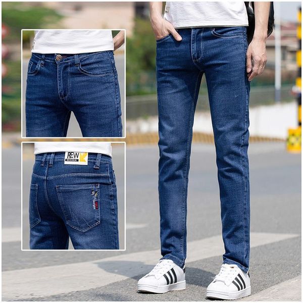 men's jeans stretch thin summer super soft quality fabric small straight simple five-bag style all-match long pants, Blue
men's jeans stretch thin summer super soft quality fabric small straight simple five-bag style all-match long pants, Blue