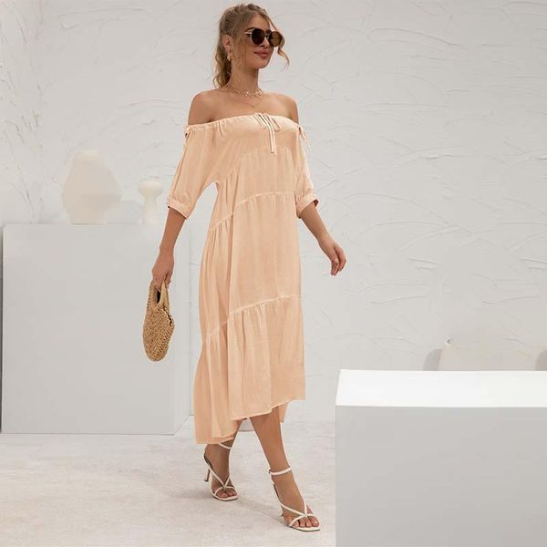 casual dresses summer solid color slash neck off shoulder dress women loose streetwear plus size beach party holiday, Black;gray
casual dresses summer solid color slash neck off shoulder dress women loose streetwear plus size beach party holiday, Black;gray
