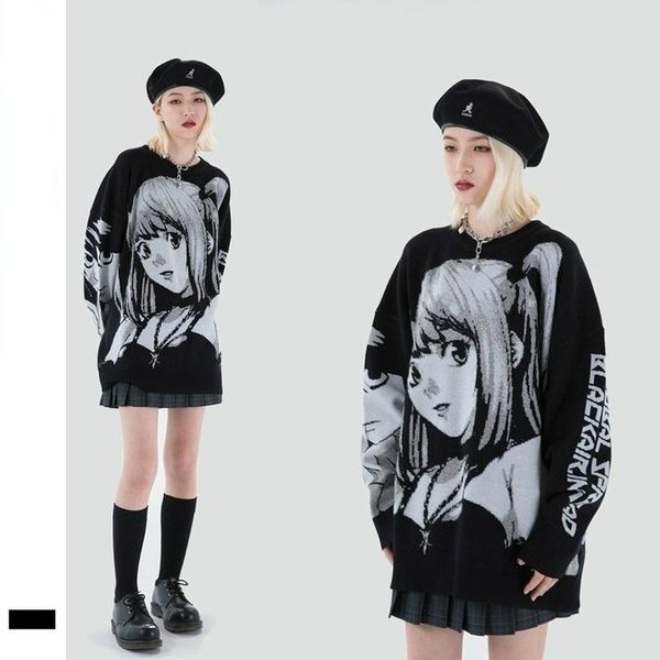 men's sweaters mens hip hop streetwear harajuku sweater vintage retro japanese style anime death note knitted autumn cotton pullover, White;black
men's sweaters mens hip hop streetwear harajuku sweater vintage retro japanese style anime death note knitted autumn cotton pullover, White;black