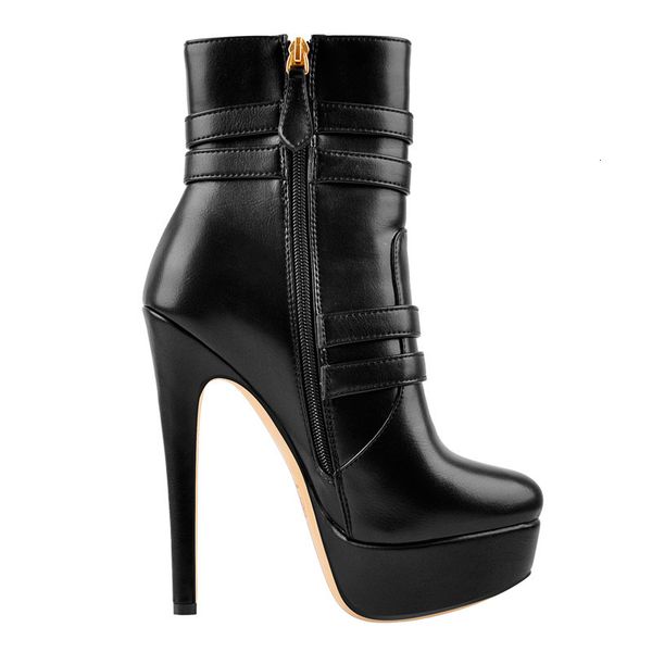 boots women's platform black matte ankle booties side zip metal plates buckle big size stilettos short boots
boots women's platform black matte ankle booties side zip metal plates buckle big size stilettos short boots