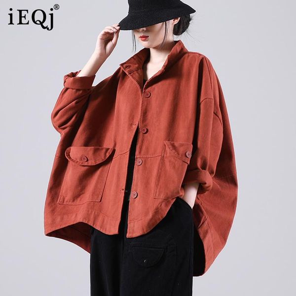 women's jackets ieqj autumn 2021 fashion korean style version loose button pocket solid color single breasted short coat 3i610, Black;brown
women's jackets ieqj autumn 2021 fashion korean style version loose button pocket solid color single breasted short coat 3i610, Black;brown