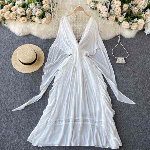 dresses deep v-neck lace patchwork white long dress women vacation beach high waist slim open back vestidos spring summer new, Black;gray
dresses deep v-neck lace patchwork white long dress women vacation beach high waist slim open back vestidos spring summer new, Black;gray